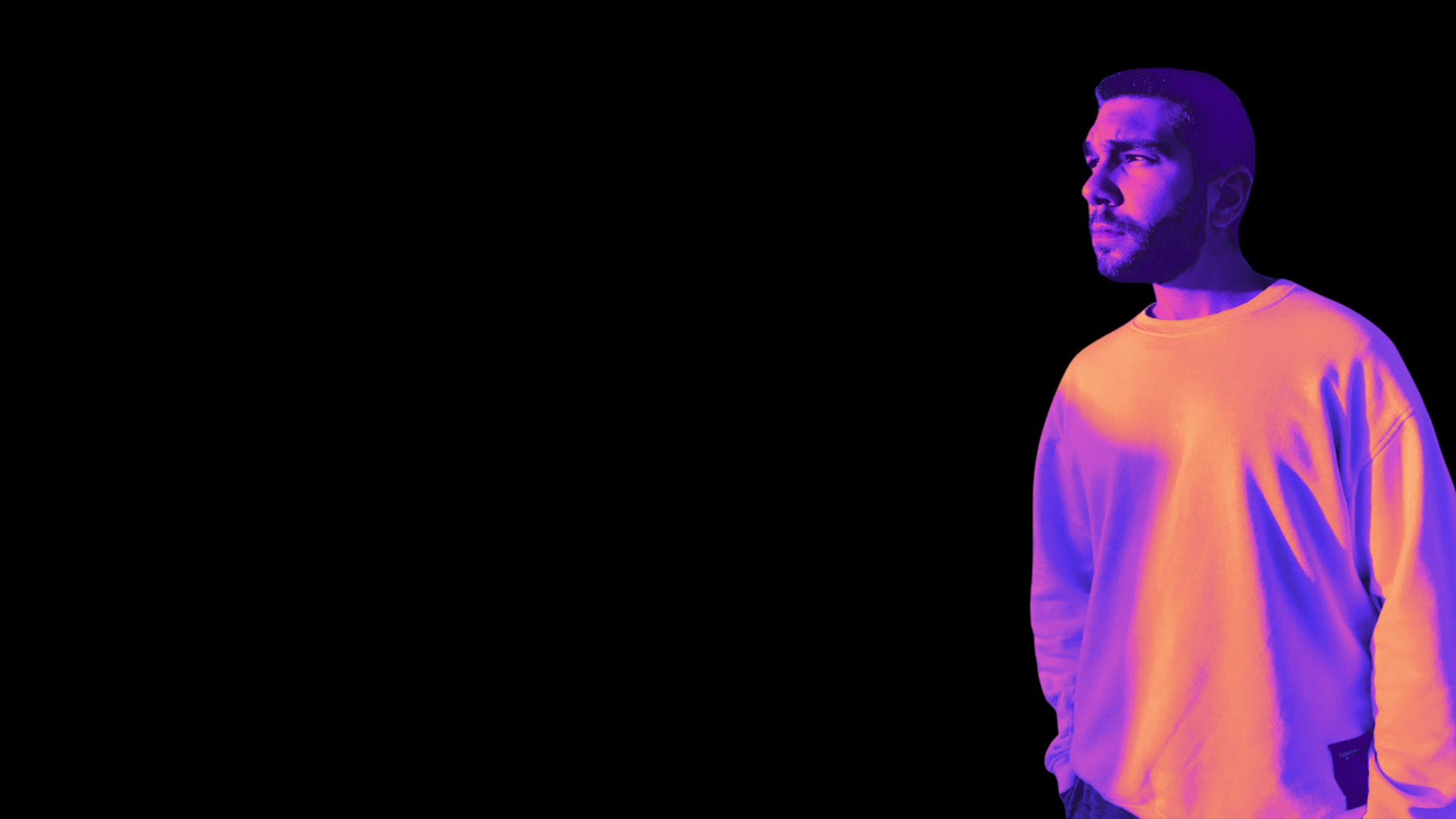 Can Tuncer in the brand's violet and orange duotone